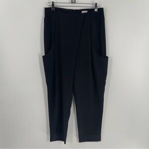 In Good Company Black Crepe Zip Back Scoop Side Pockets Relaxed Athleisure Pant